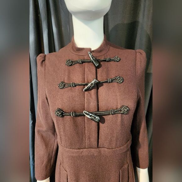 Marc Jacob's Vintage Brown wool Toggle Dress Coat with Standing collar - Picture 16 of 16